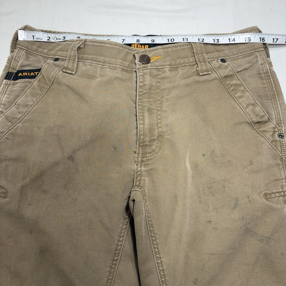 Ariat Rebar M4 DuraStretch Pants Mens 30x32 Khaki Low Rise Boot DOUBLE KNEE Work - Picture 6 of 10